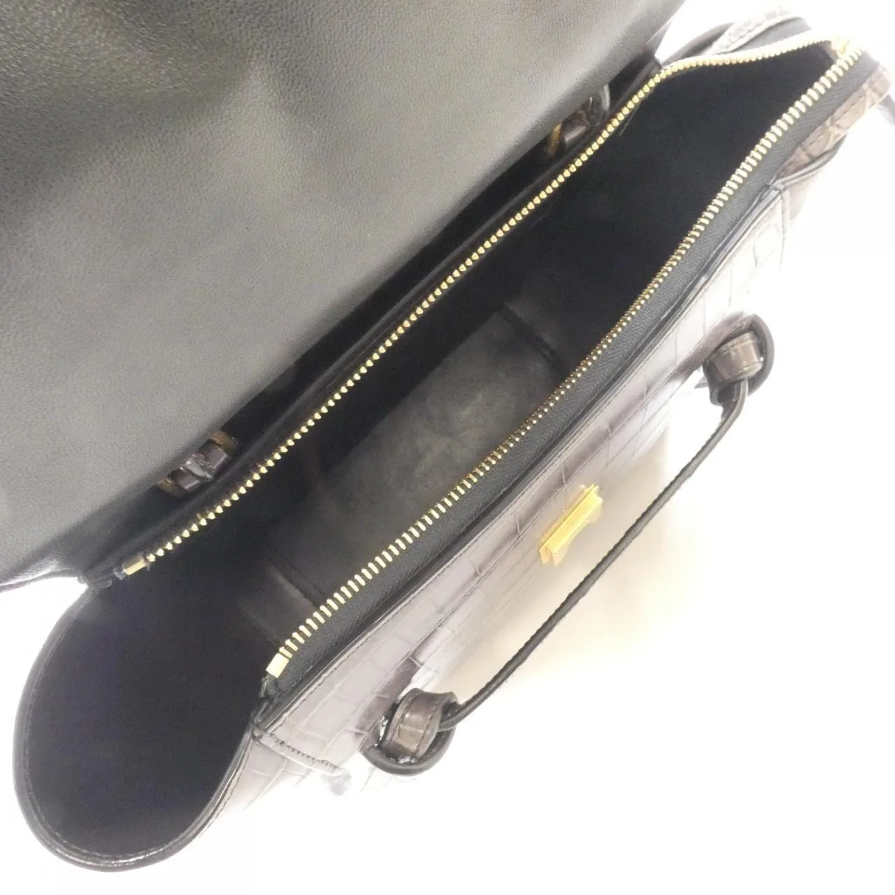 CELINE Belt Bag 180153 Handbag Crocodile 灰色 鱷魚皮 中古品A - 縮圖 7