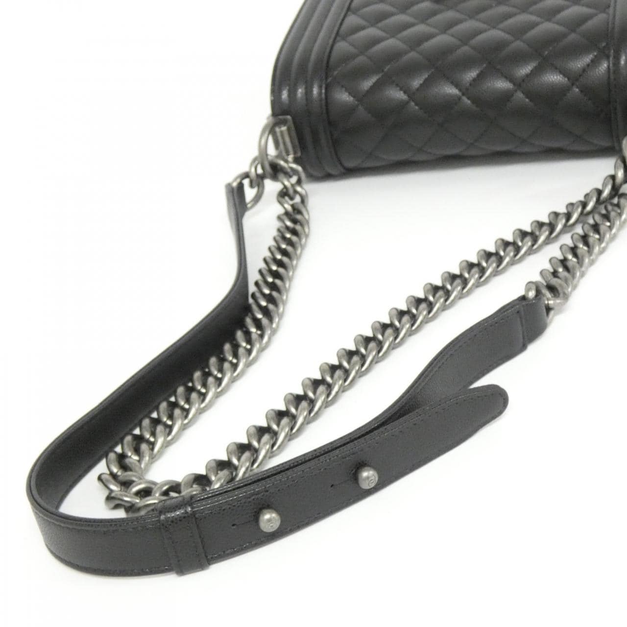 CHANEL Boy Chanel 67085 Shoulder Bag Grained Calfskin 黑色 荔枝紋牛皮 中古品A - 縮圖 5