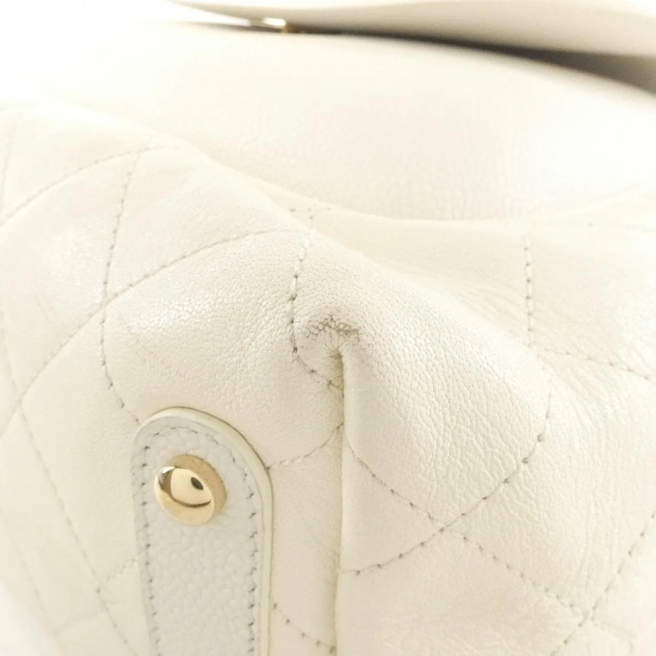 CHANEL Handbag Caviar Leather White Caviar Leather Rank B - Thumbnail 3