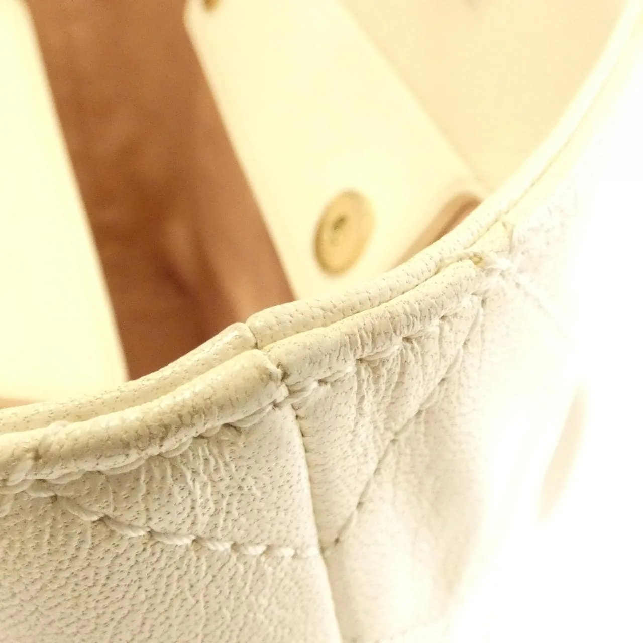 CHANEL Handbag Caviar Leather White Caviar Leather Rank B - Thumbnail 7