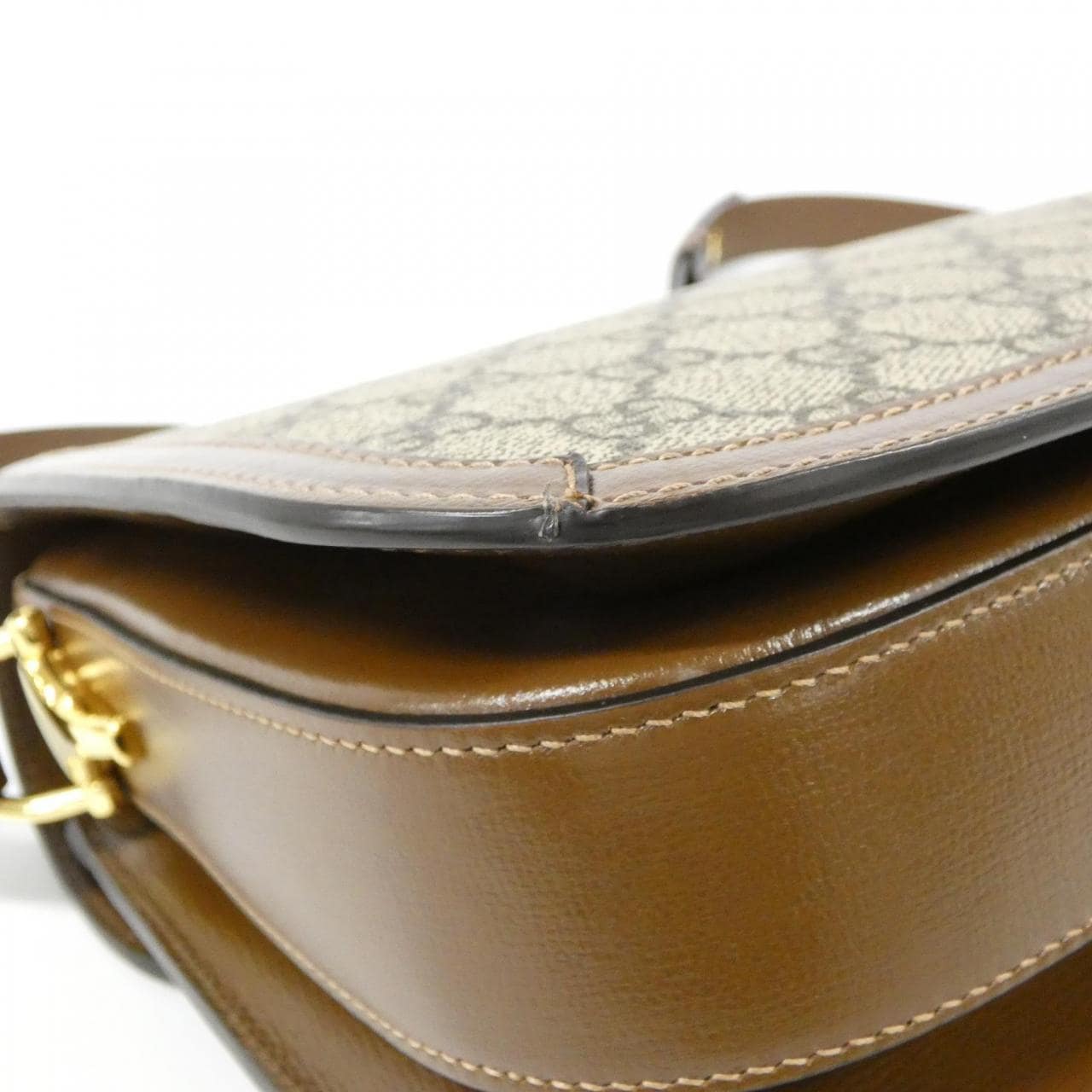 GUCCI Horsebit 1955 602204 92TCG Shoulder Bag Canvas 黑色 帆布 中古品A - 縮圖 4