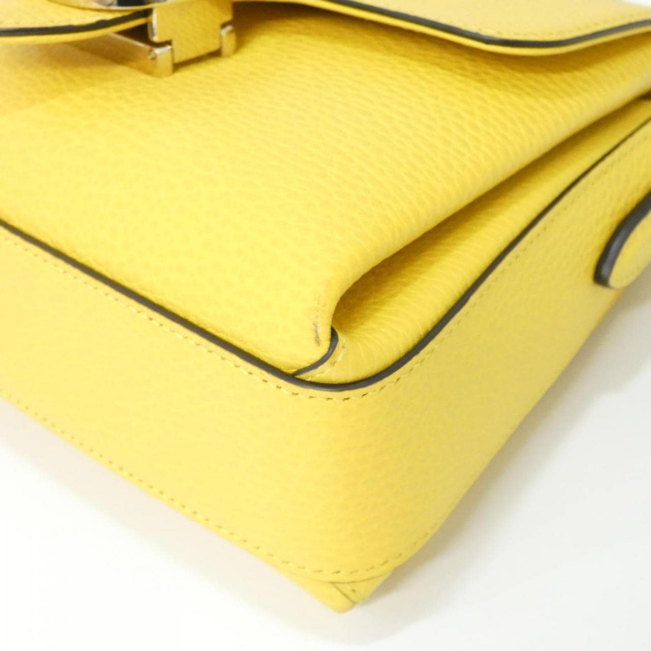 GUCCI 607720 CAO0G Shoulder Bag Leather 黃色 皮革 中古品A - 縮圖 3