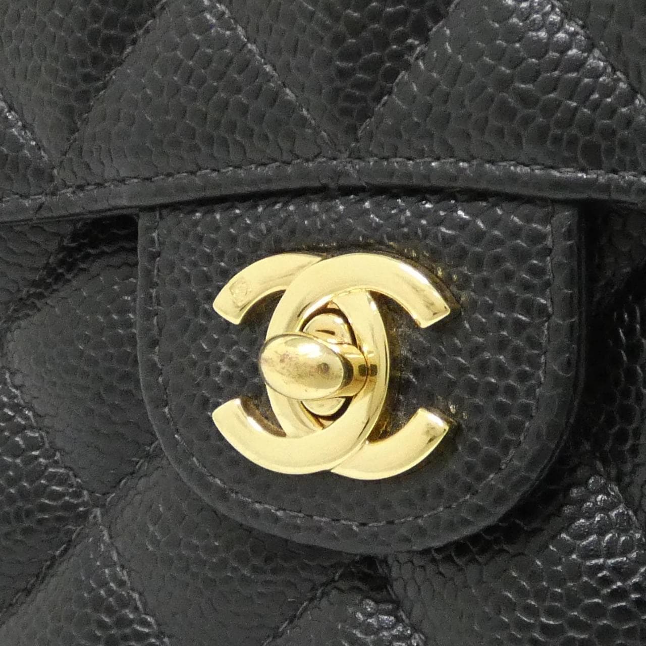 CHANEL Matelasse 1115 Shoulder Bag Grained Calfskin 黑色 荔枝紋牛皮 中古品A - 縮圖 4