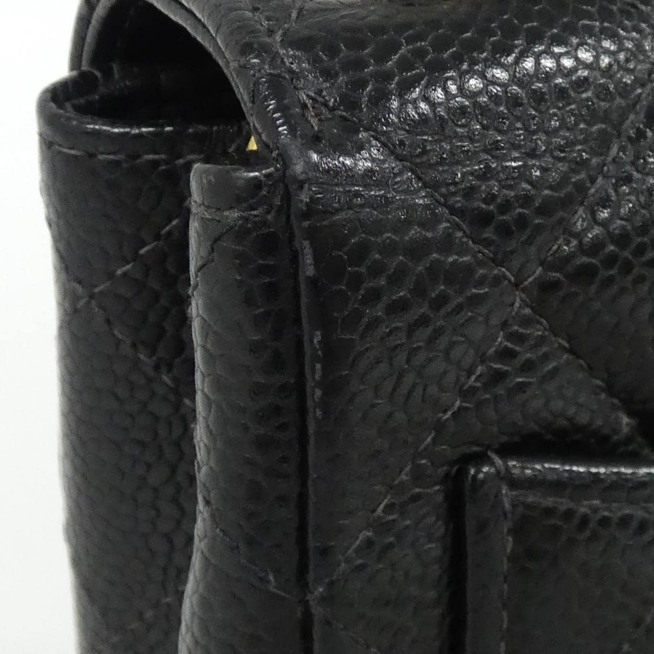 CHANEL Matelasse 1115 Shoulder Bag Grained Calfskin 黑色 荔枝紋牛皮 中古品A - 縮圖 5