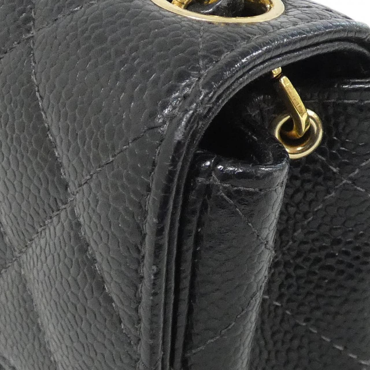 CHANEL Matelasse 1115 Shoulder Bag Grained Calfskin 黑色 荔枝紋牛皮 中古品A - 縮圖 6