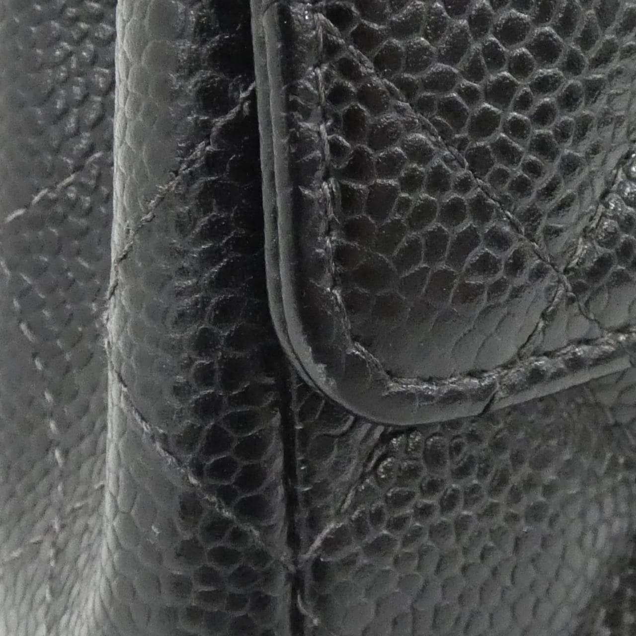 CHANEL Matelasse 1115 Shoulder Bag Grained Calfskin 黑色 荔枝紋牛皮 中古品A - 縮圖 7