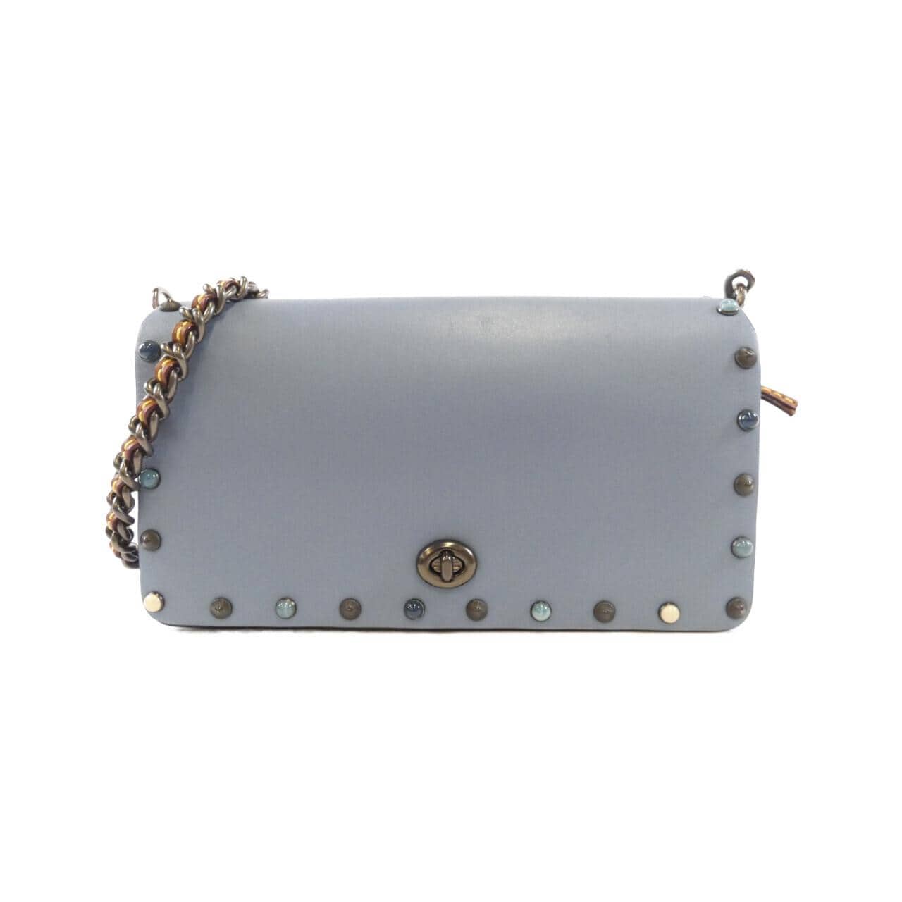 COACH 53404 Shoulder Bag Leather Blue