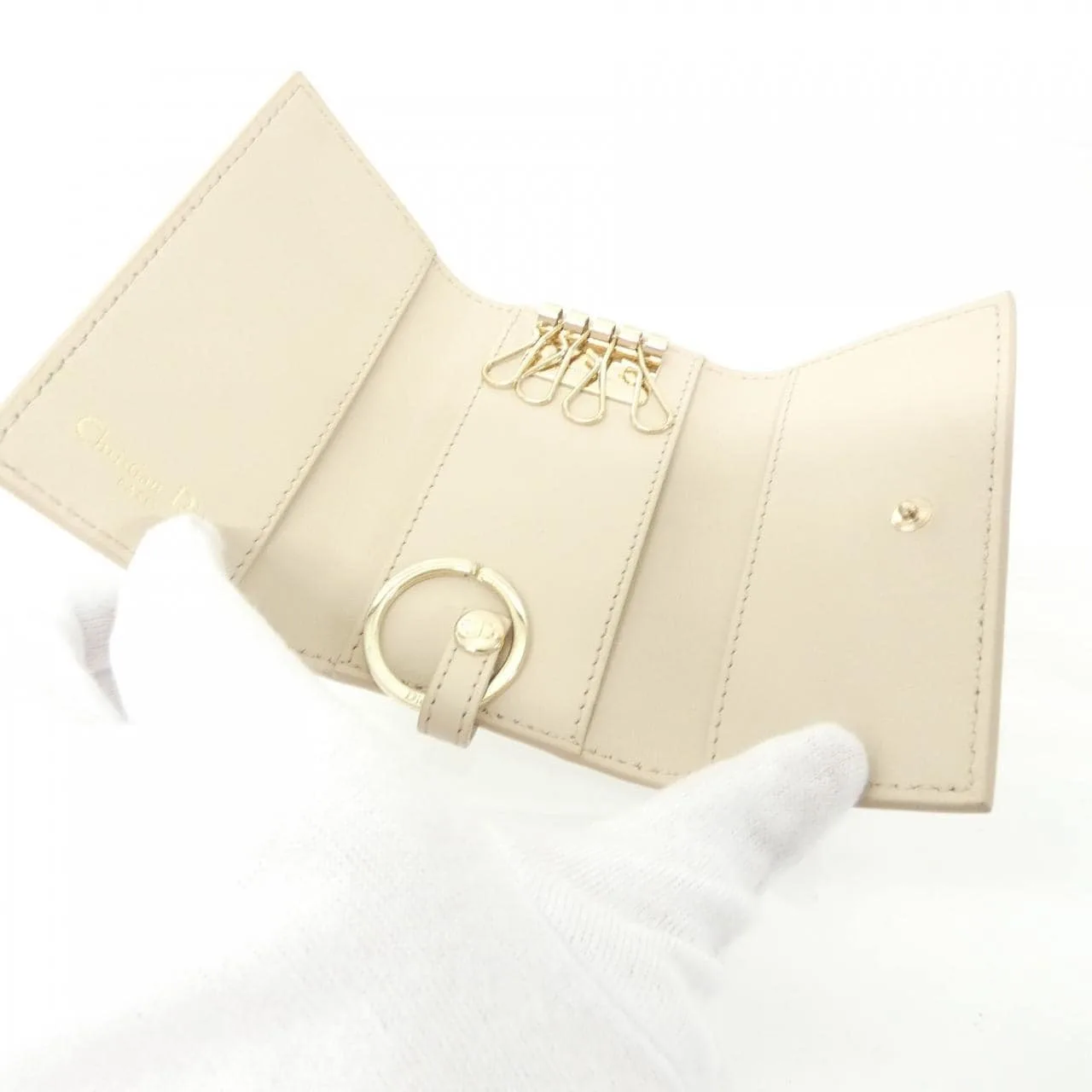 DIOR 30 Montaigne S2196OBPZ Key Case Leather Black Leather Rank A - Thumbnail 5