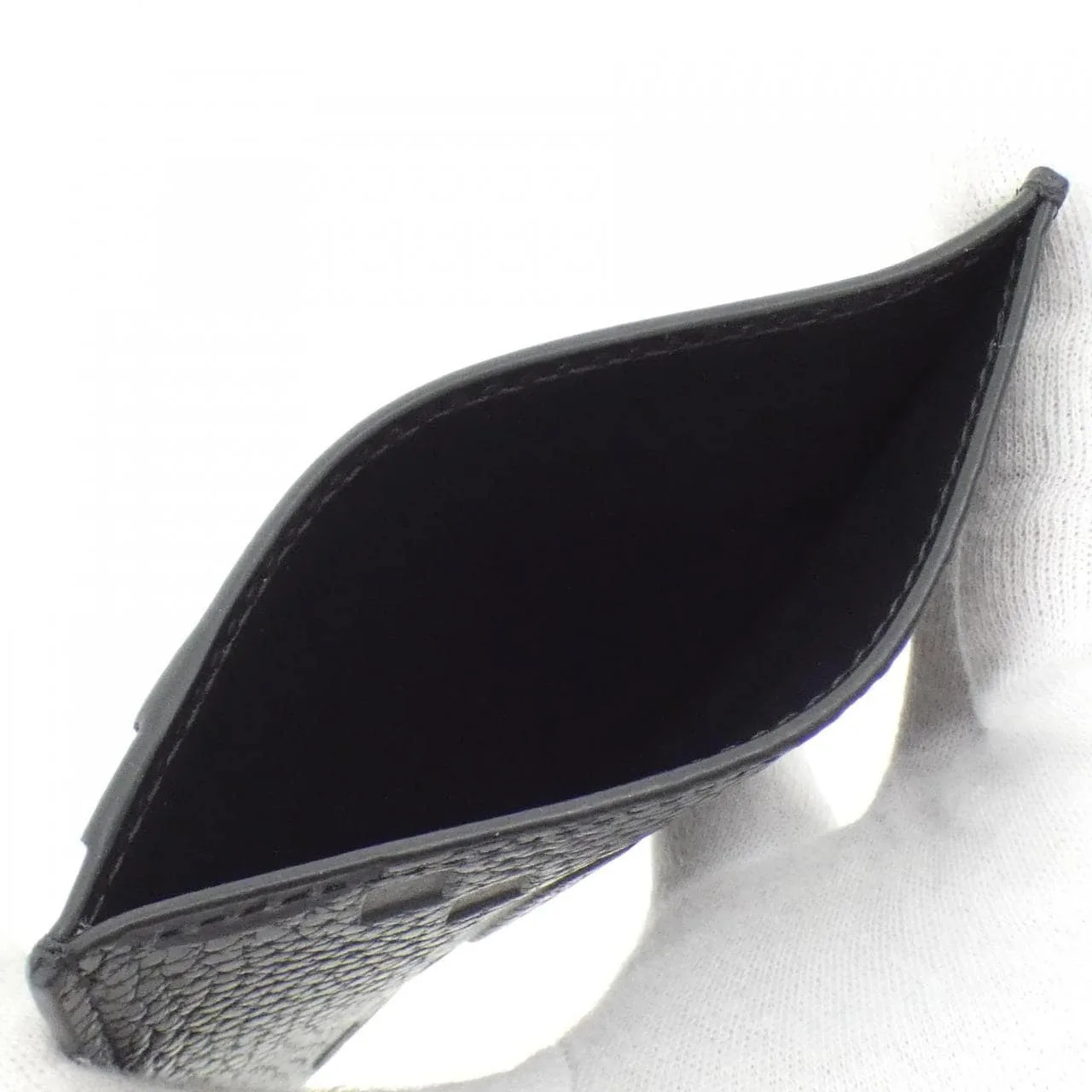 GUCCI 812681 AAECE Card Case Leather Black Leather Rank A - Thumbnail 6