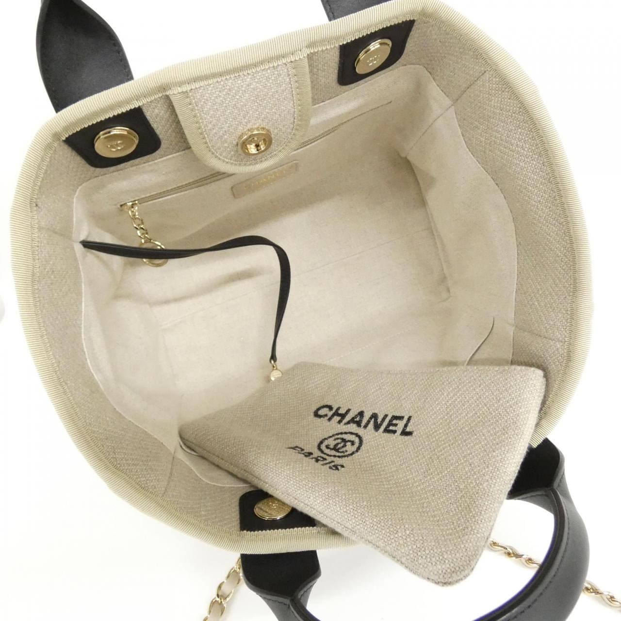 CHANEL Deauville AS3257 Bag Black Rank A - Thumbnail 7