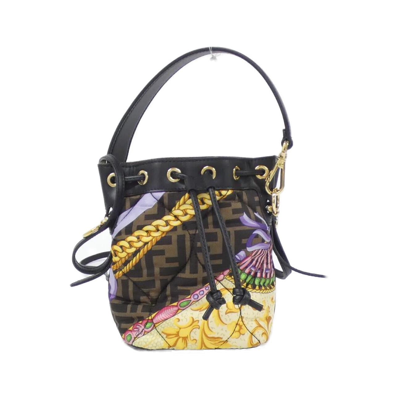 FENDI 8BS010 AKBA Shoulder Bag Nylon Brown