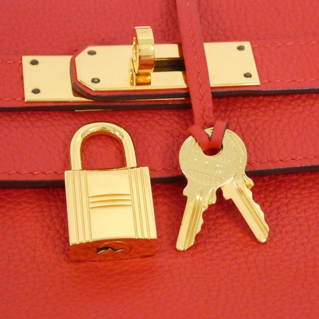 HERMES HERMÈS Kelly 027630CC Bag Togo Rouge Togo Leather - Thumbnail 6