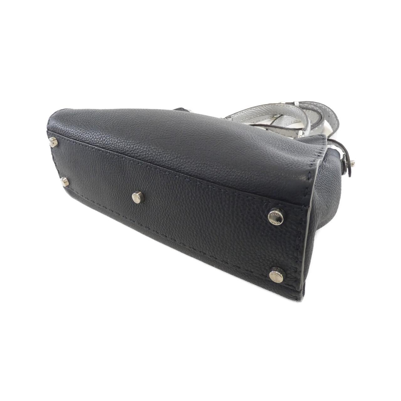 FENDI Peekaboo 8BN290 A30T Bag Leather 黑色 皮革 中古品A - 縮圖 2