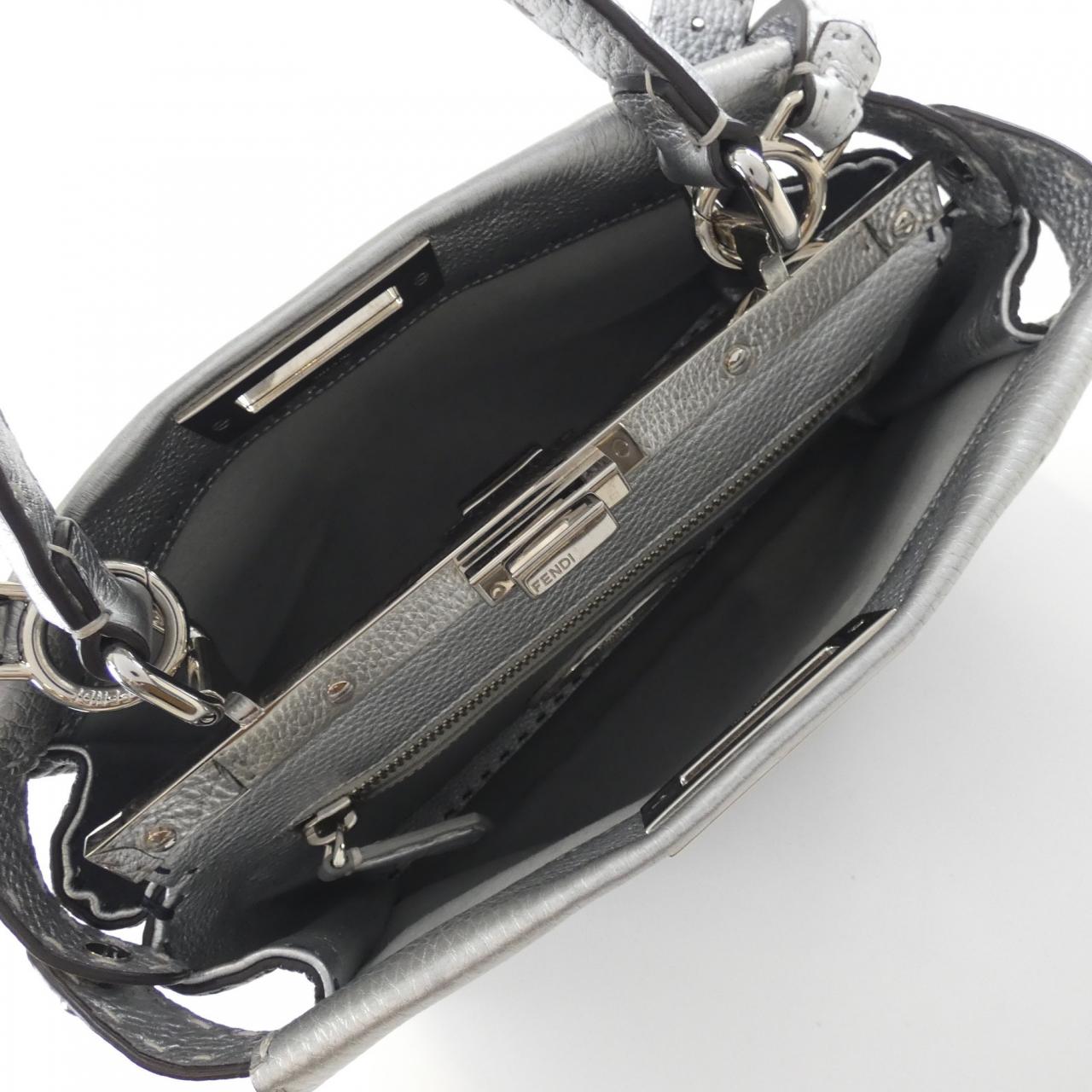 FENDI Peekaboo 8BN290 A30T Bag Leather 黑色 皮革 中古品A - 縮圖 5