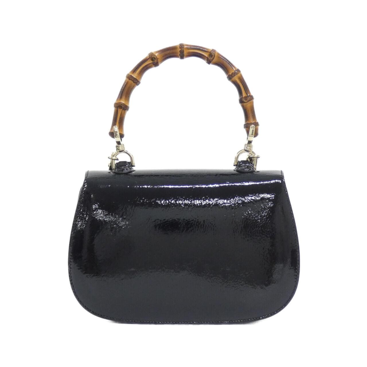 GUCCI Bamboo 675797 AADHF Bag Patent Leather 黑色 漆皮 - 縮圖 2