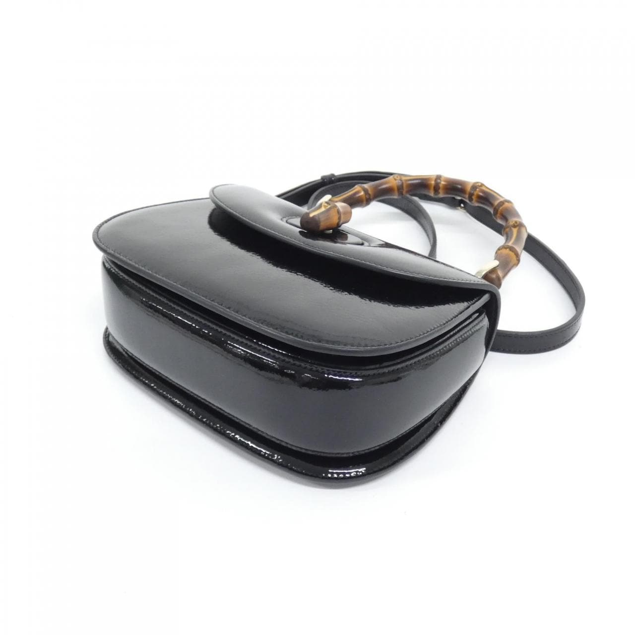 GUCCI Bamboo 675797 AADHF Bag Patent Leather 黑色 漆皮 - 縮圖 3