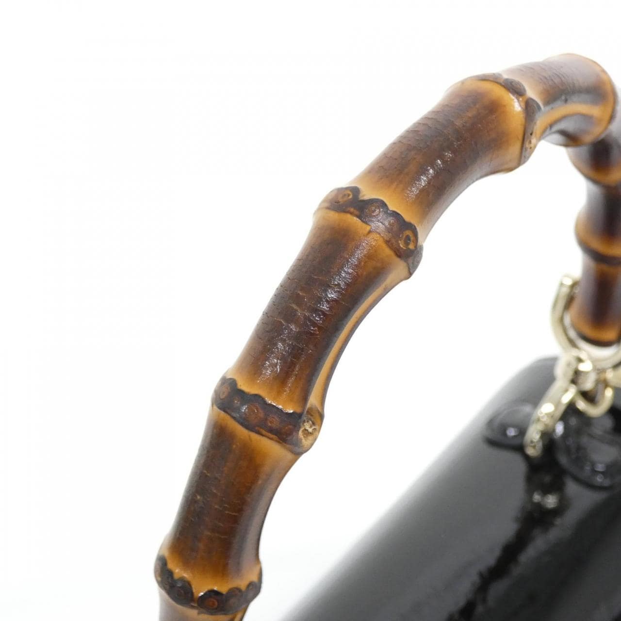 GUCCI Bamboo 675797 AADHF Bag Patent Leather 黑色 漆皮 - 縮圖 6