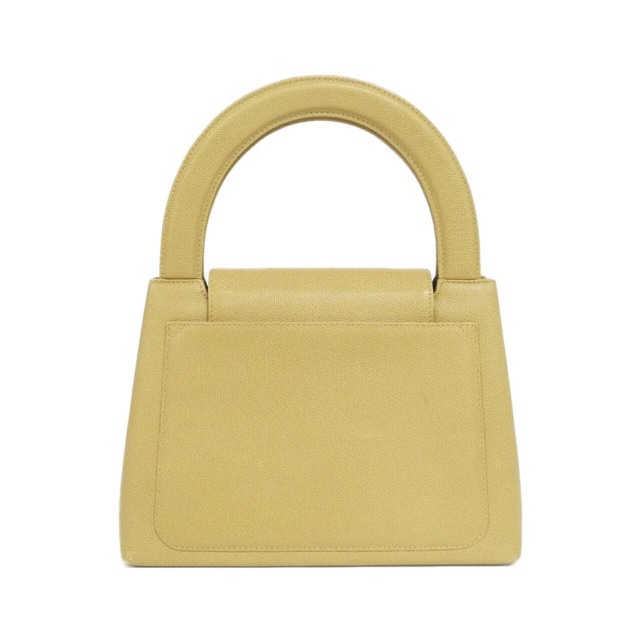 CHANEL Handbag Grained Calfskin 米色 荔枝紋牛皮 中古品B - 縮圖 2