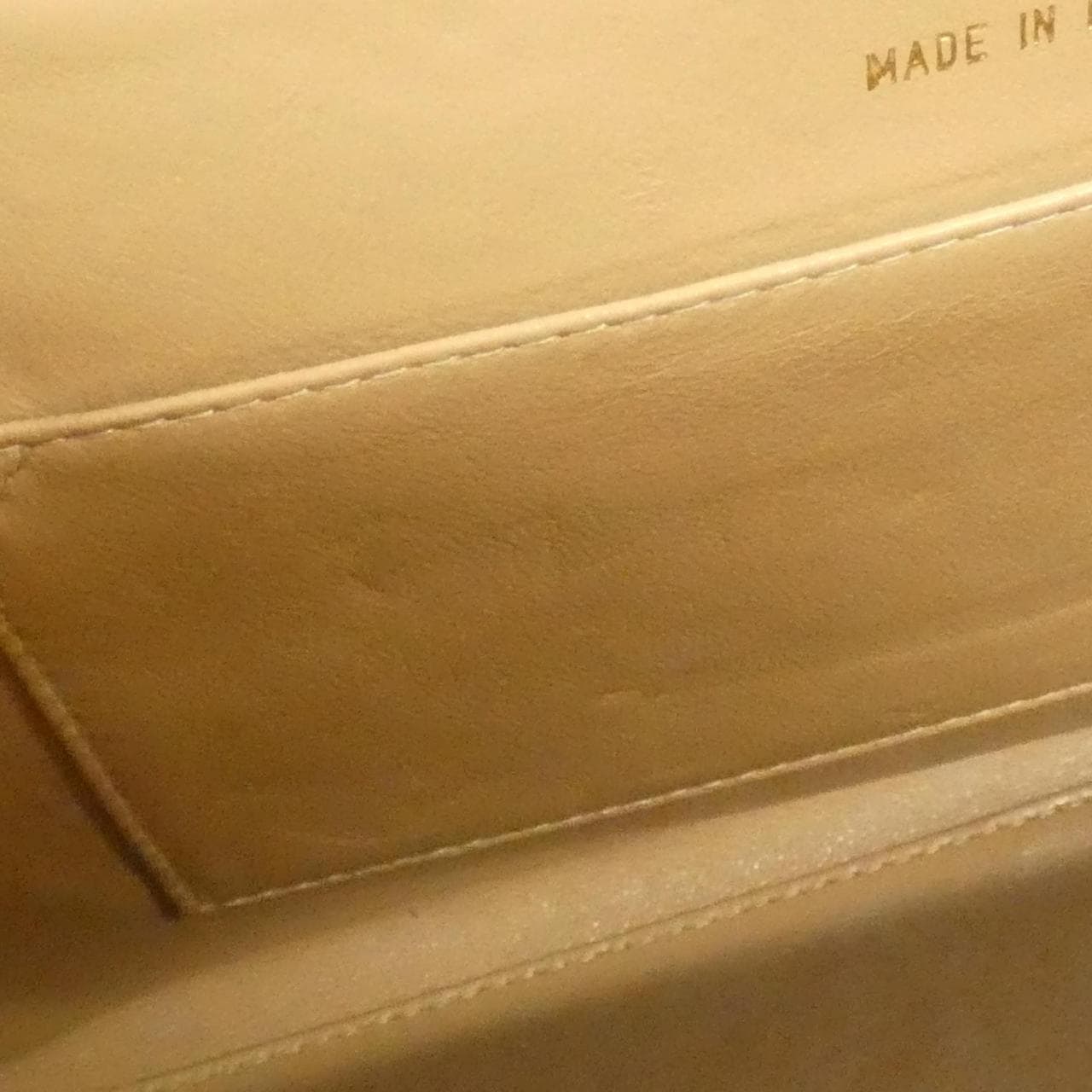 CHANEL Handbag Grained Calfskin 米色 荔枝紋牛皮 中古品B - 縮圖 10