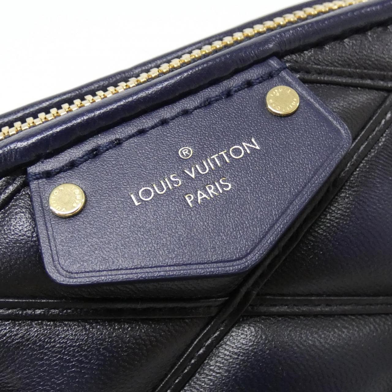 LOUIS VUITTON Alma M23666 Bag Lambskin 深藍色 羊皮 中古品A - 縮圖 6