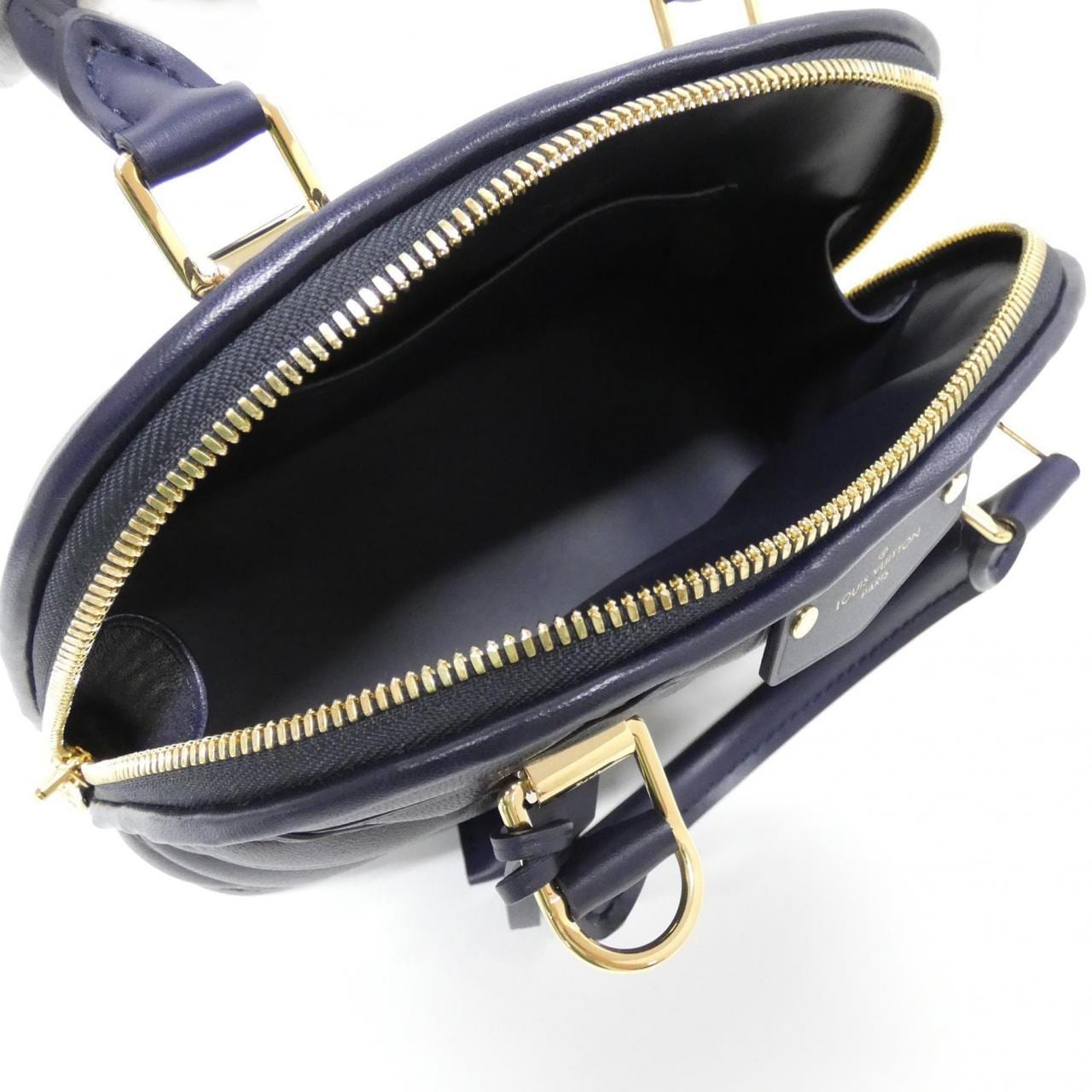 LOUIS VUITTON Alma M23666 Bag Lambskin 深藍色 羊皮 中古品A - 縮圖 8