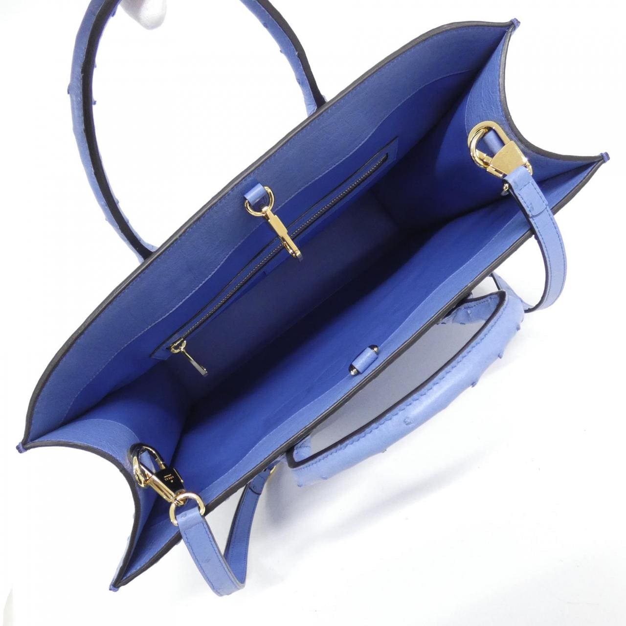 GUCCI 674850 Bag Ostrich 藍色 鴕鳥皮 中古品A - 縮圖 4
