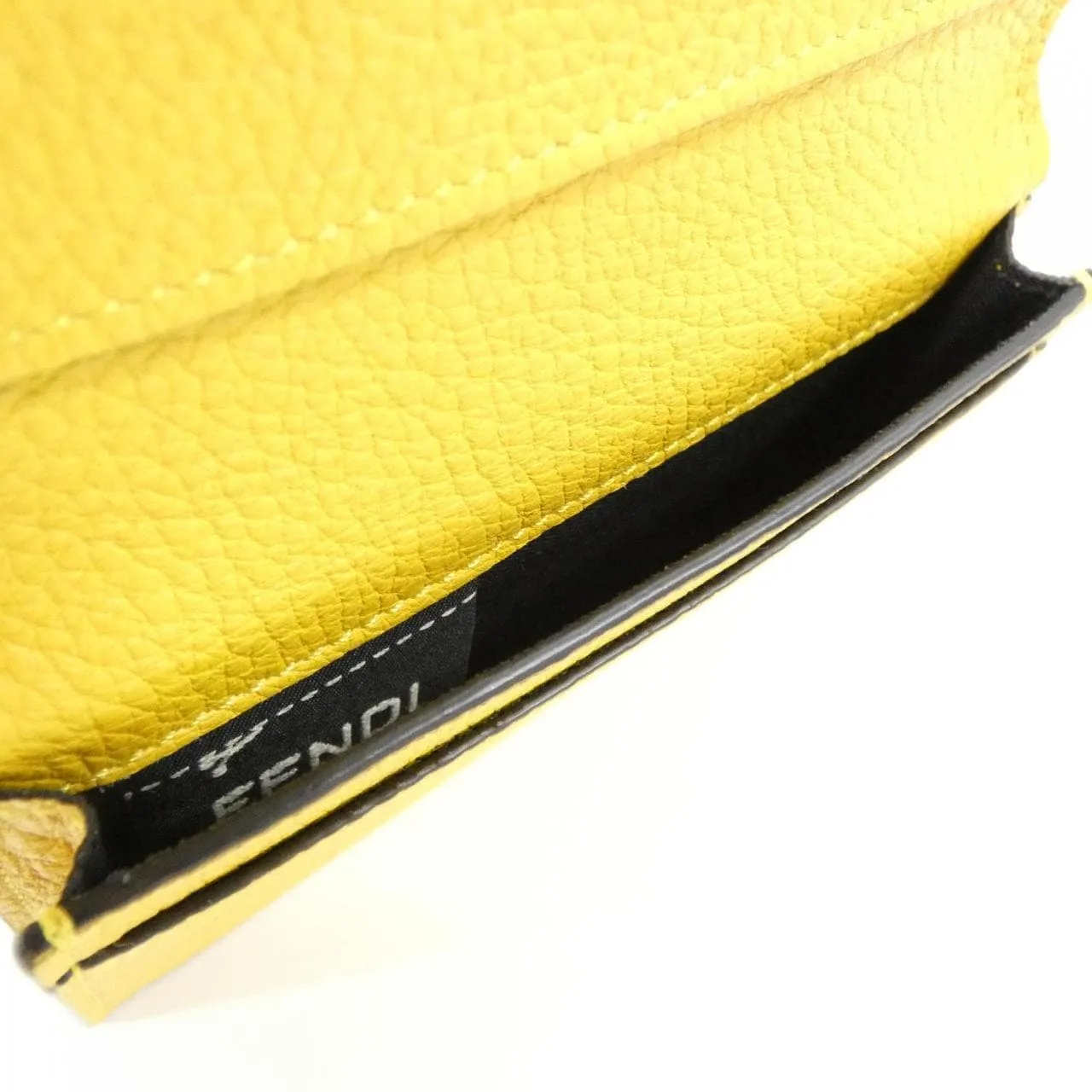 FENDI 7M0222 AG0N Card Case Yellow Rank A - Thumbnail 6