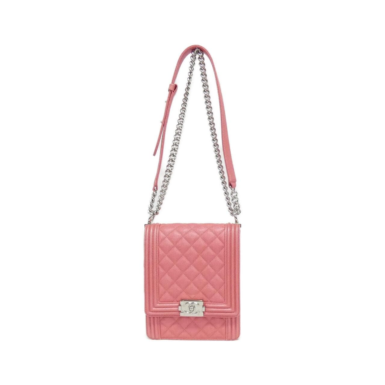 CHANEL Boy Chanel AS0130 Shoulder Bag Caviar Leather Pink