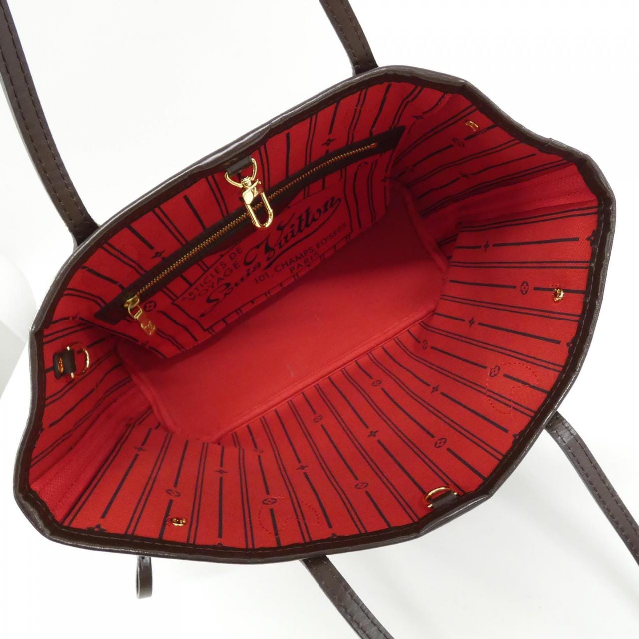 LOUIS VUITTON Neverfull N51109 Bag Damier 黑色 Damier 中古品A - 縮圖 6