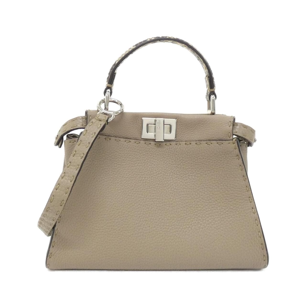 FENDI Peekaboo 8BN244 N8K Handbag Python Black