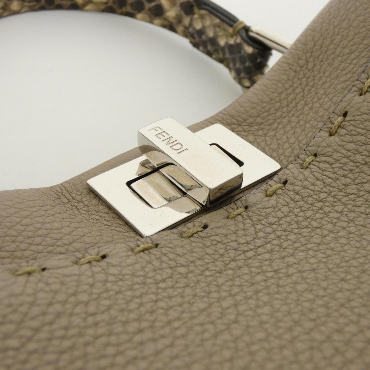 FENDI Peekaboo 8BN244 N8K Handbag Python Black Python - Thumbnail 3