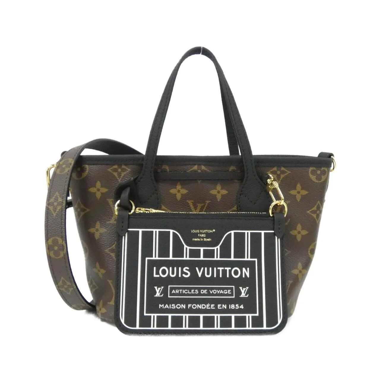 LOUIS VUITTON Neverfull M28347 Tote Monogram Black