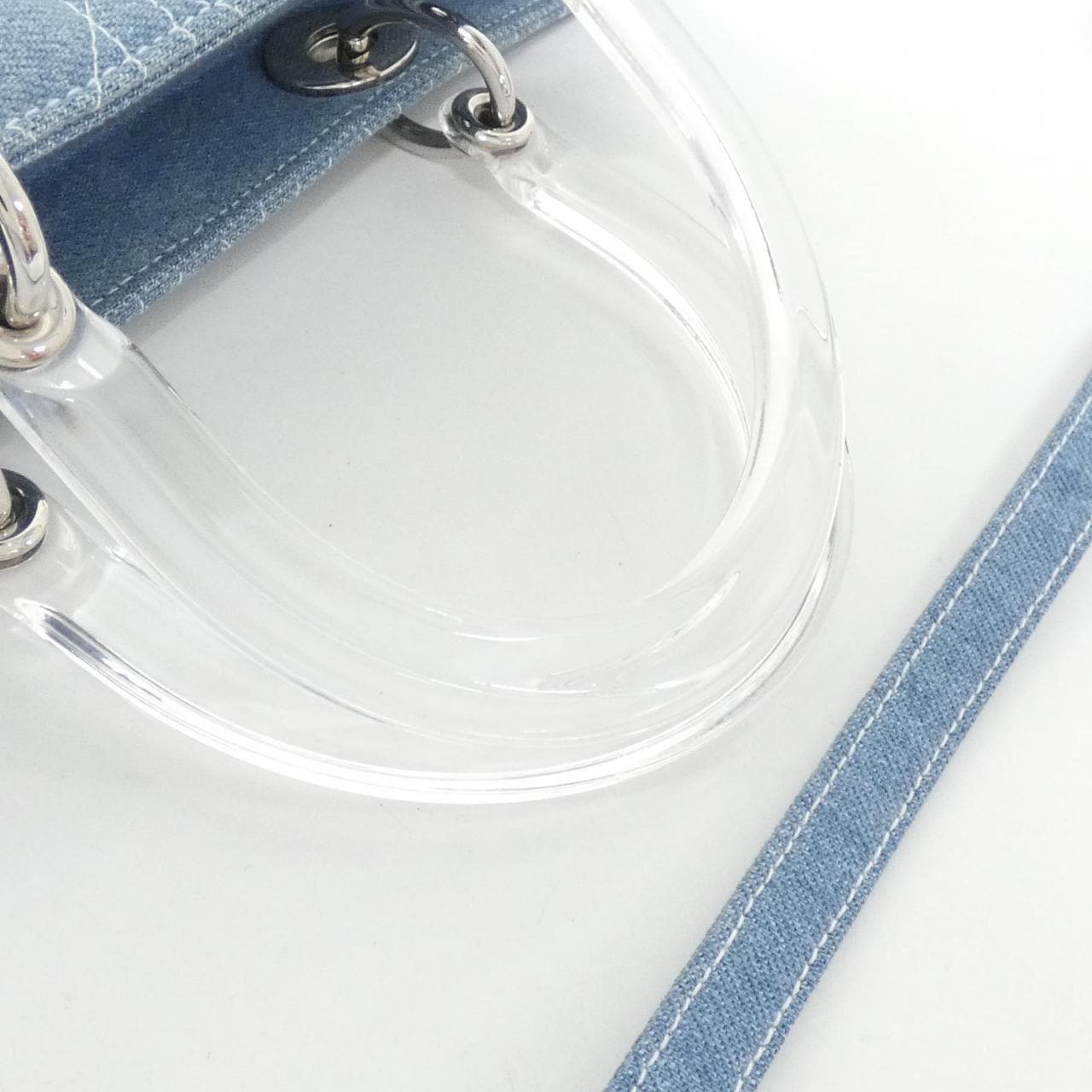 DIOR Lady Dior CAJ44561 Bag Canvas 藍色 帆布 中古品A - 縮圖 7