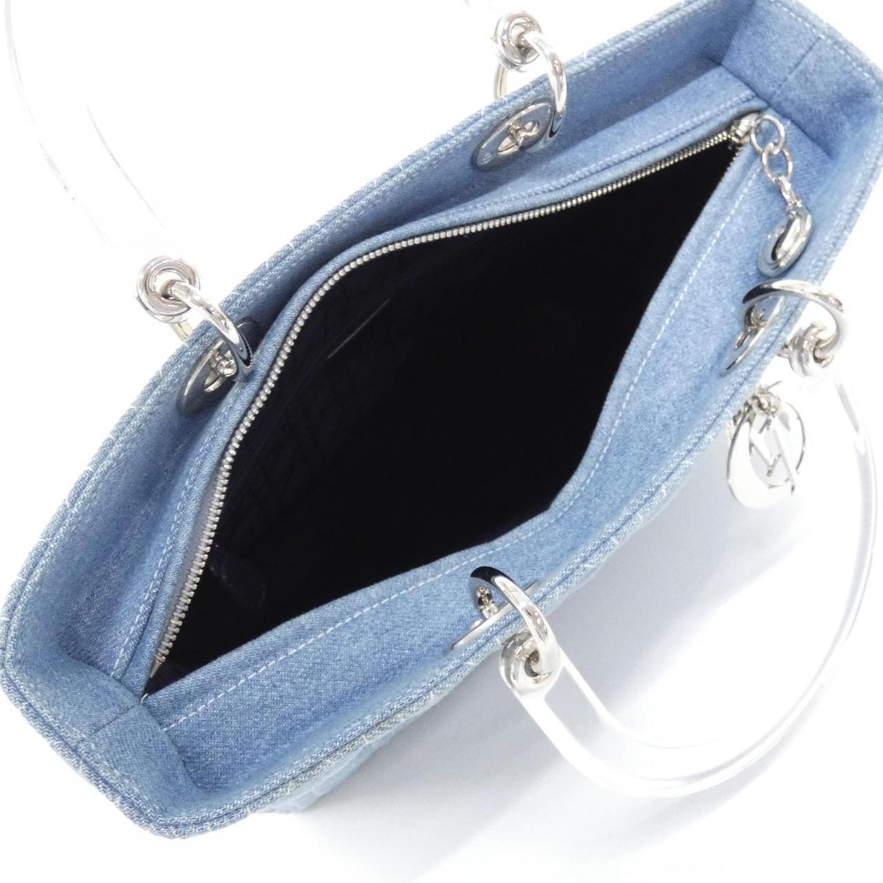 DIOR Lady Dior CAJ44561 Bag Canvas 藍色 帆布 中古品A - 縮圖 8