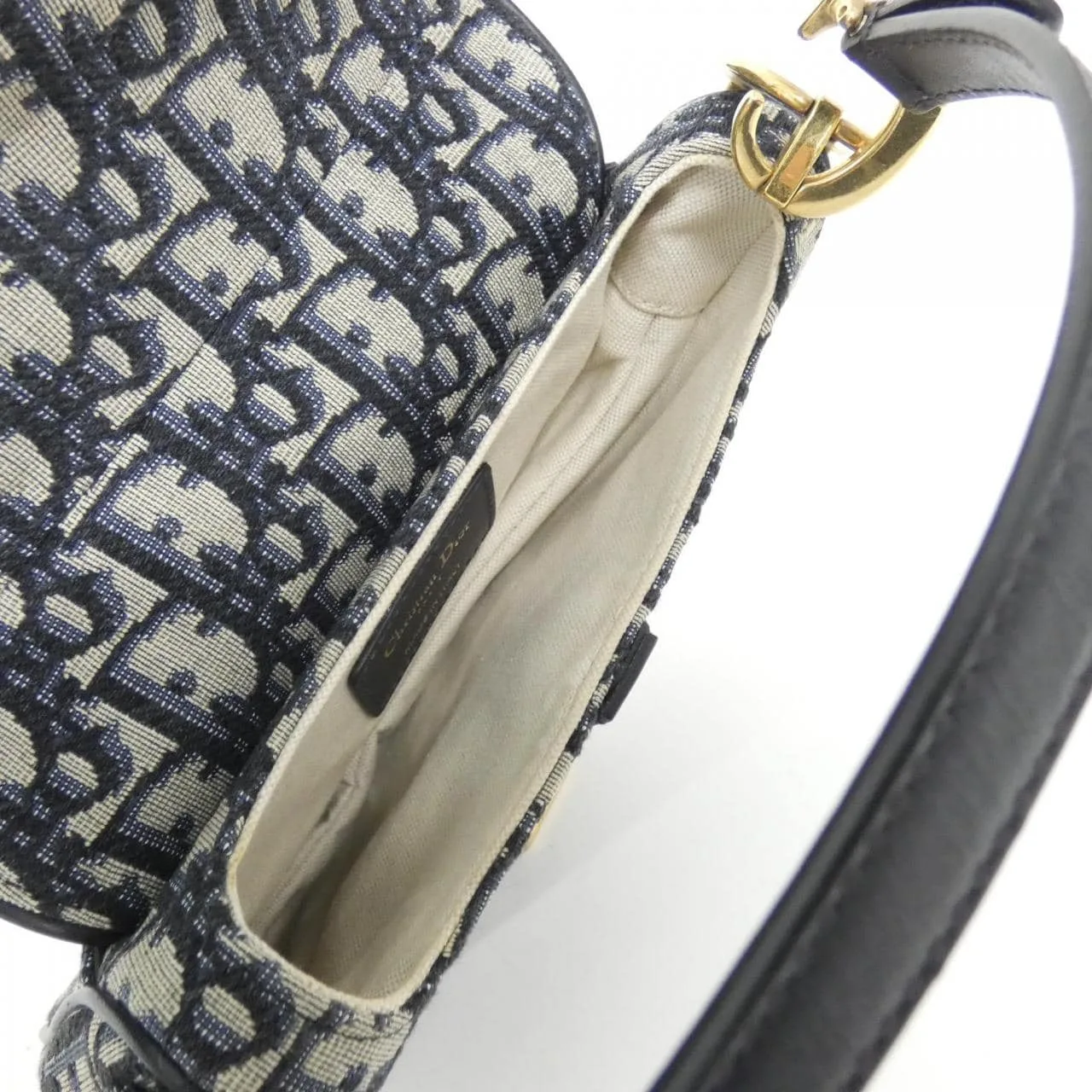 DIOR Saddle M0447CTZQ Handbag Canvas 黑色 帆布 中古品A - 縮圖 8