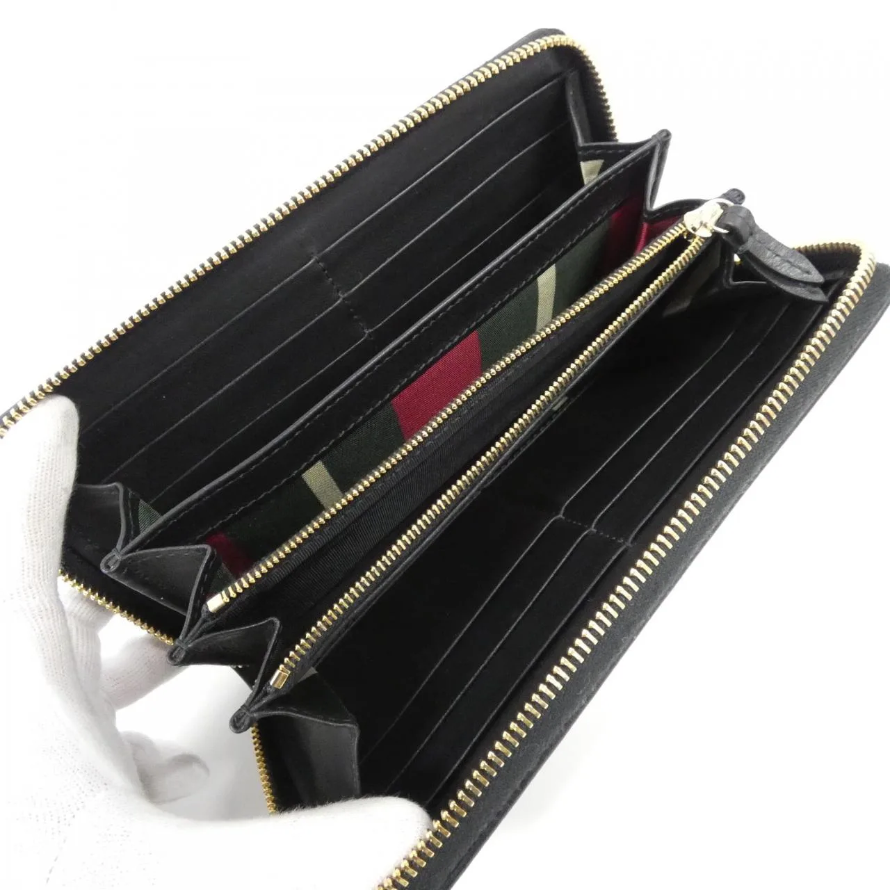 GUCCI 819122 FAD6L Wallet Canvas 黑色 帆布 中古品A - 縮圖 6