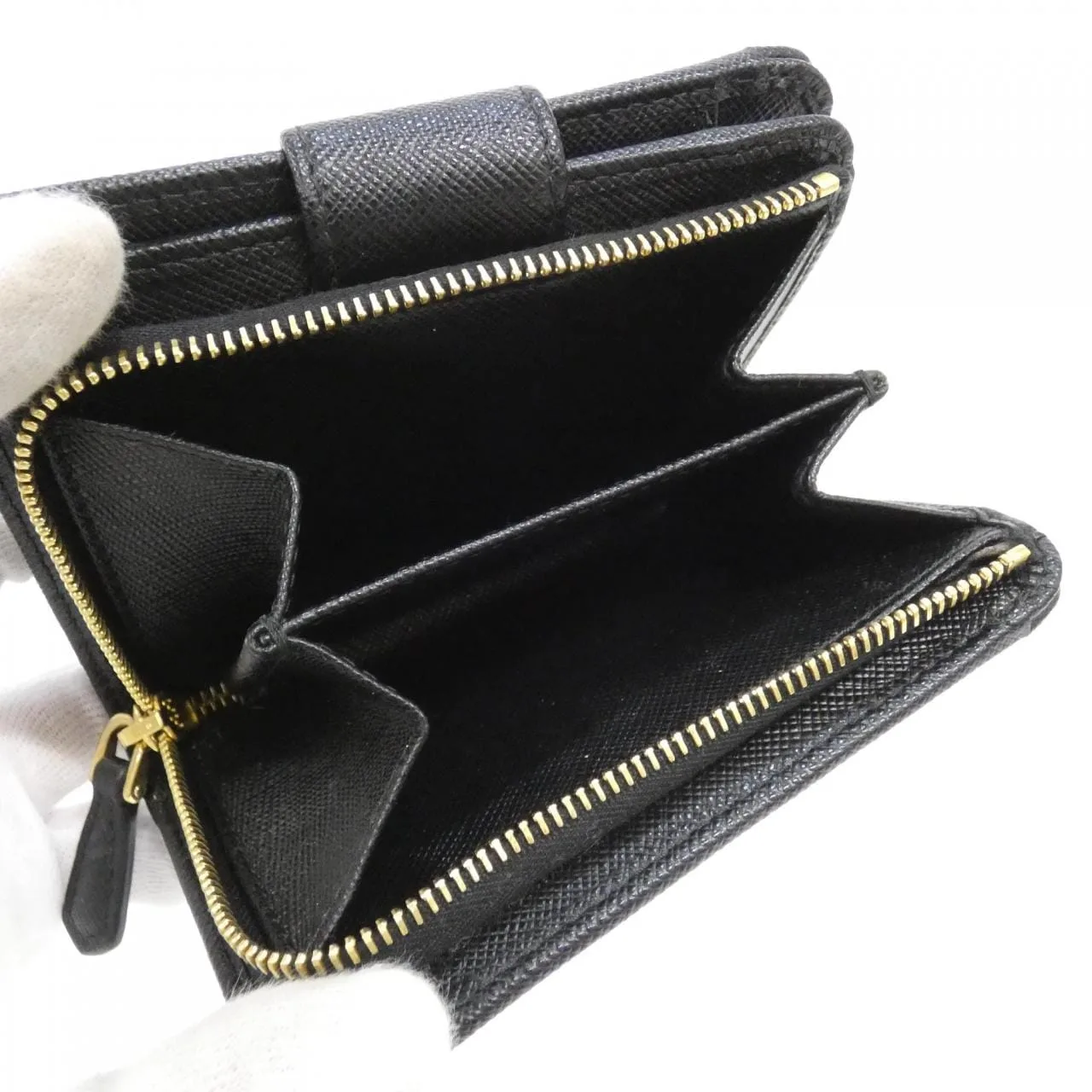 PRADA 1ML018 Wallet 黑色 中古品A - 縮圖 6