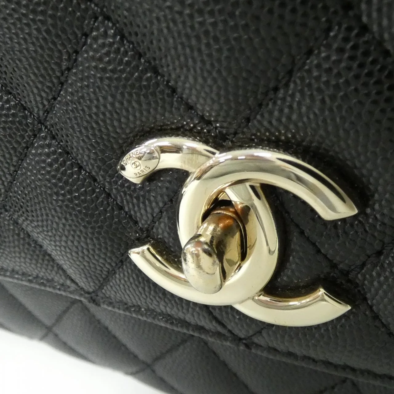 CHANEL Matelasse 92991 Handbag Grained Calfskin Black Grained Calfskin Rank B - Thumbnail 7