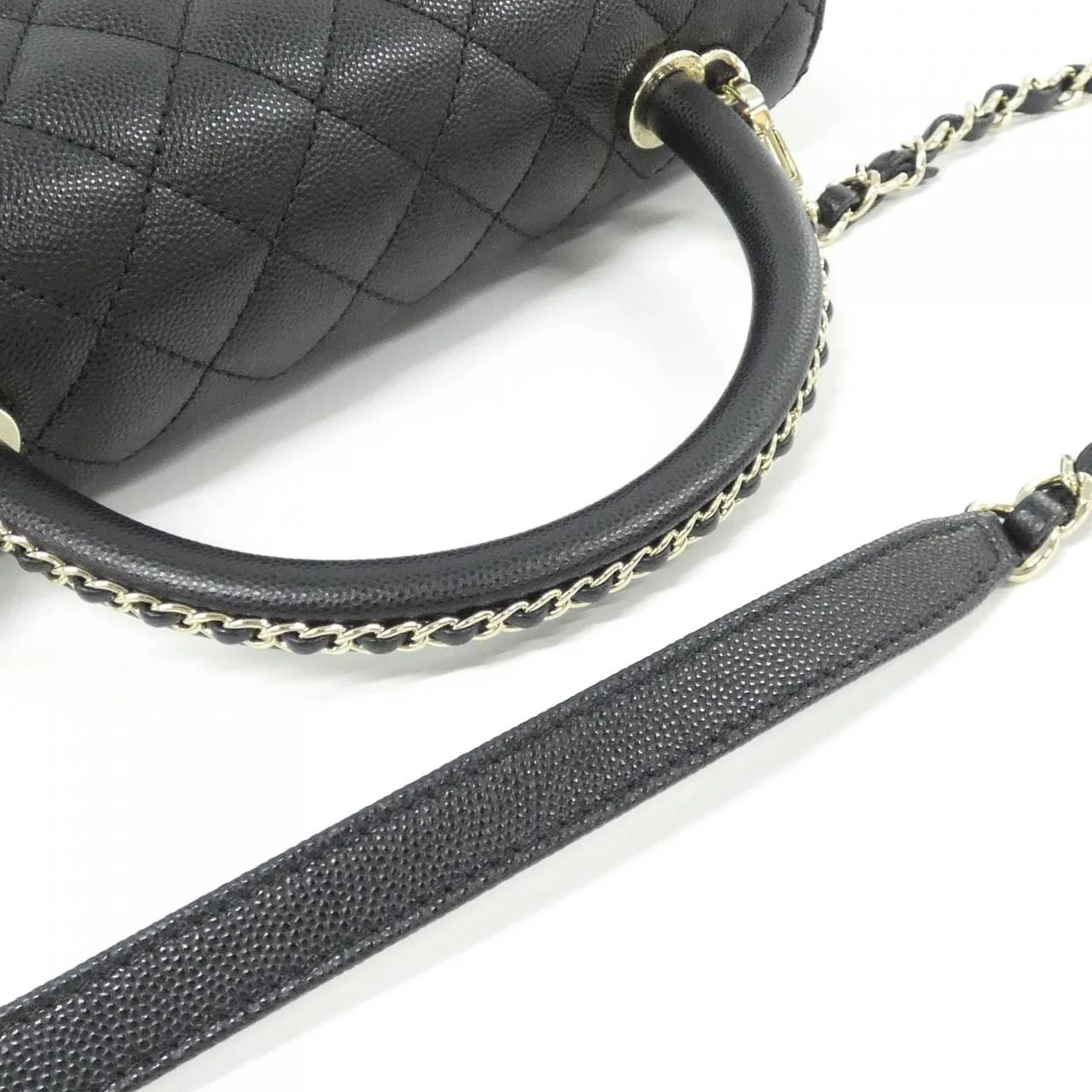 CHANEL Matelasse 92991 Handbag Grained Calfskin Black Grained Calfskin Rank B - Thumbnail 8