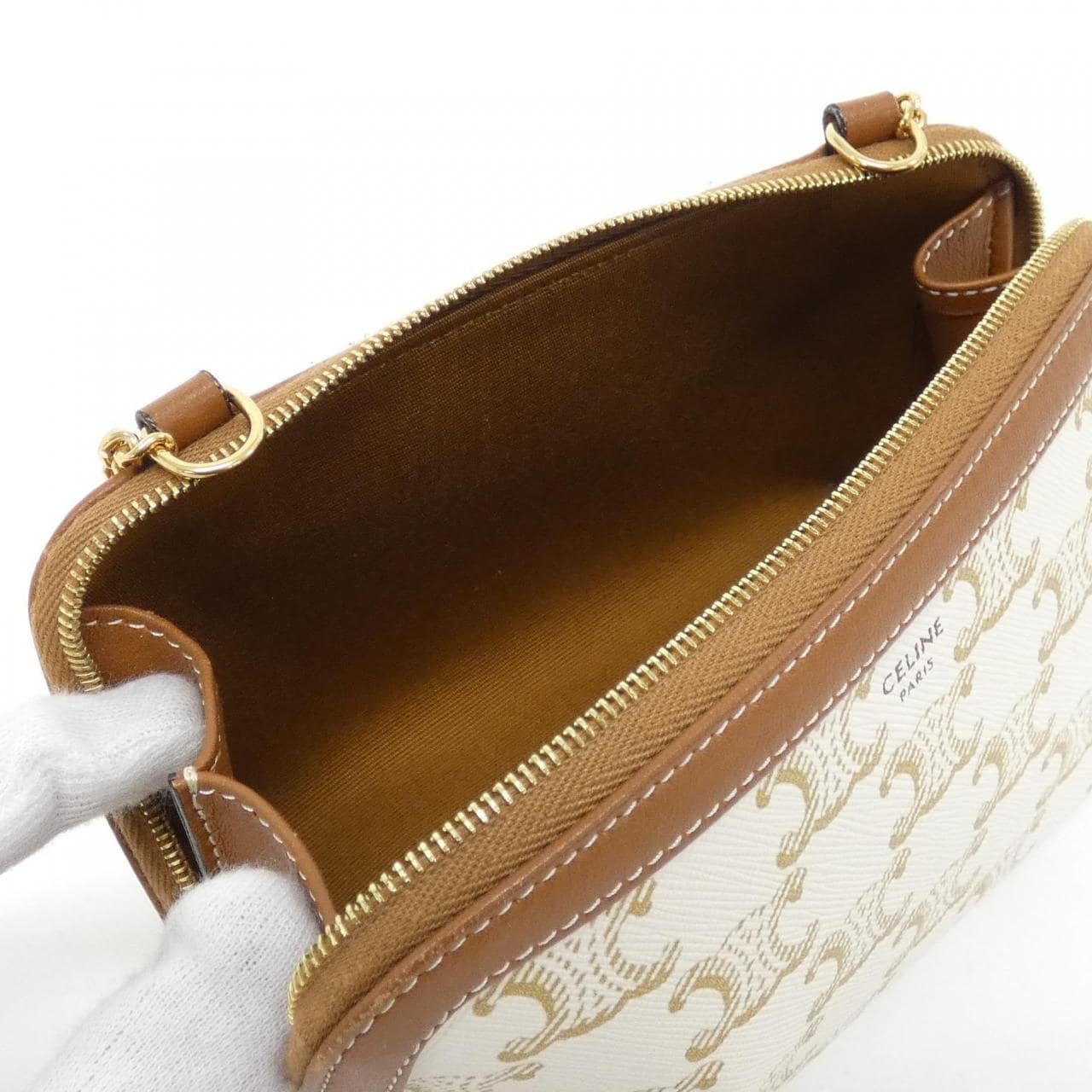 CELINE 10E382CBX Shoulder Bag Canvas 黑色 帆布 中古品A - 縮圖 7