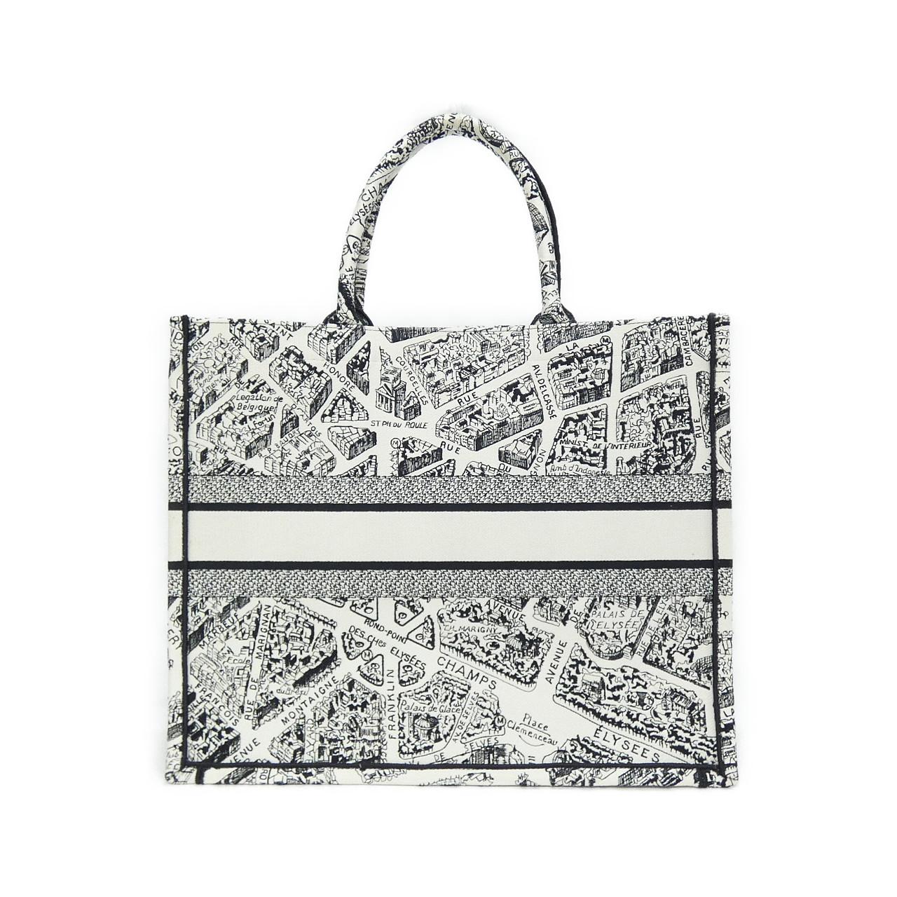 DIOR Book Tote M1286ZOMP Tote Canvas 黑色 帆布 中古品A - 縮圖 2