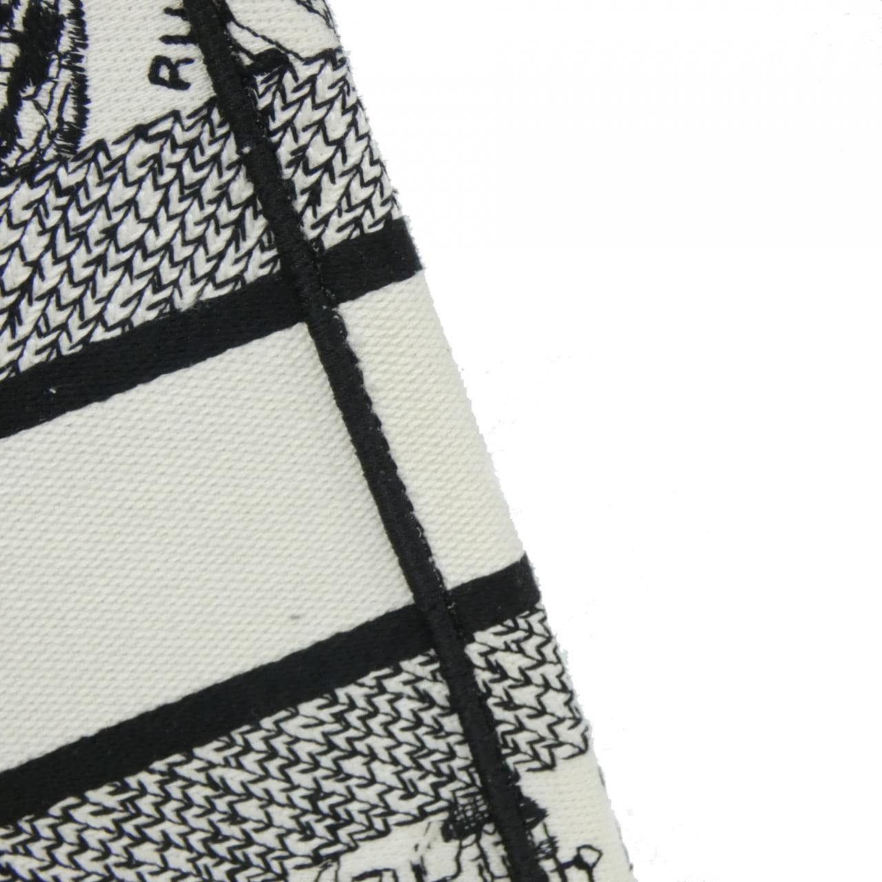 DIOR Book Tote M1286ZOMP Tote Canvas 黑色 帆布 中古品A - 縮圖 5