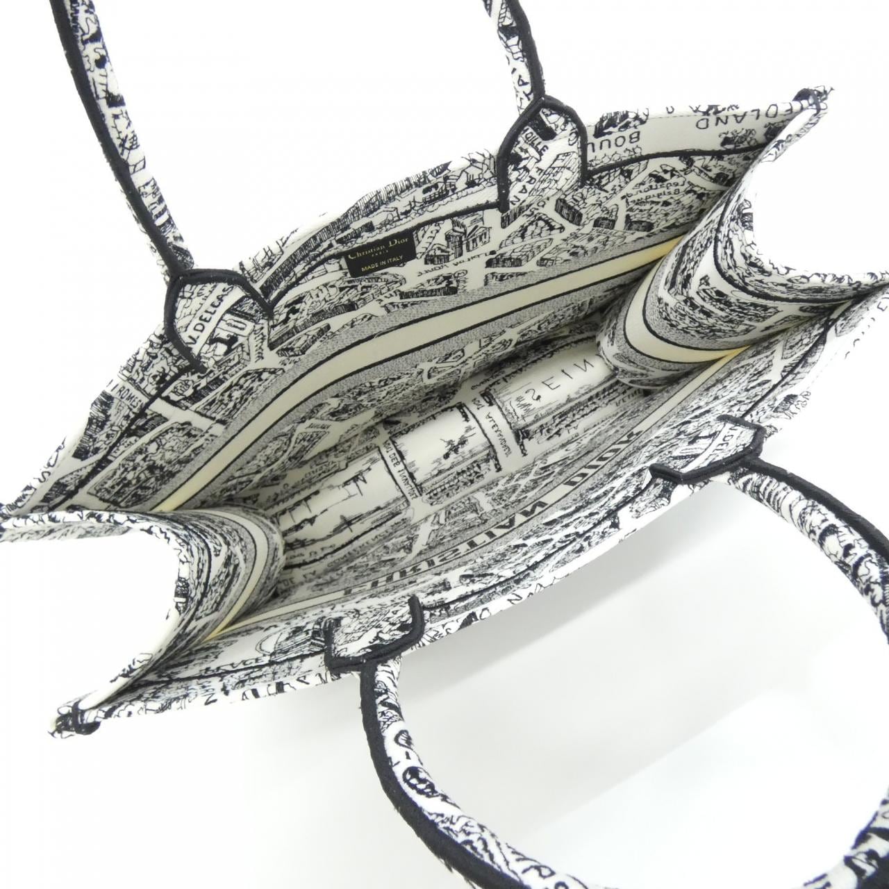 DIOR Book Tote M1286ZOMP Tote Canvas 黑色 帆布 中古品A - 縮圖 7