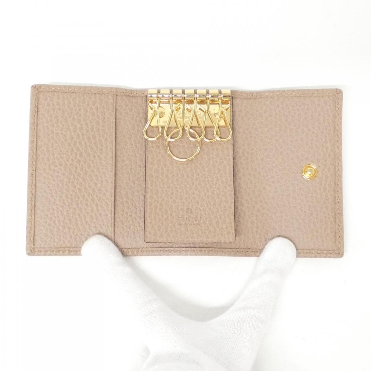 GUCCI 456118 CAO0G Key Case Leather 3