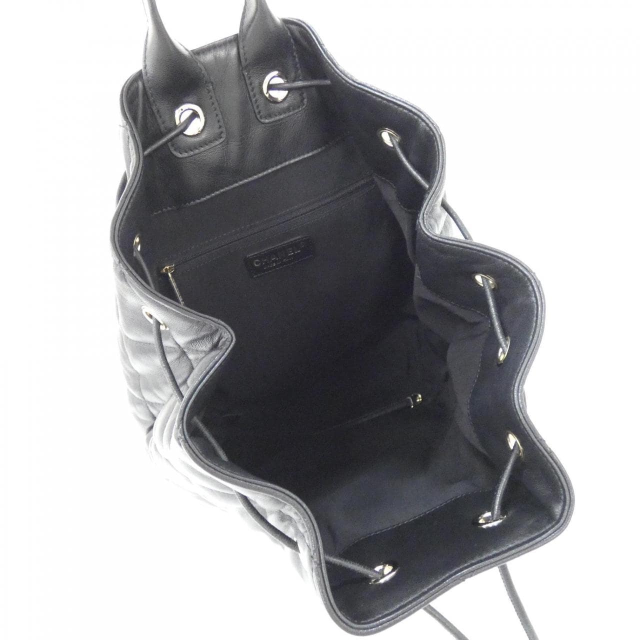 CHANEL Backpack Lambskin 黑色 羊皮 中古品A - 縮圖 8