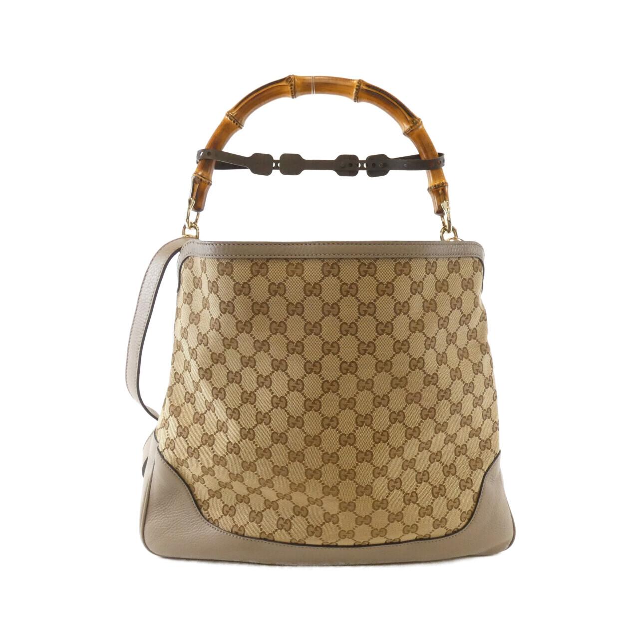 GUCCI Bamboo 282315 FWCGG Shoulder Bag Canvas Black