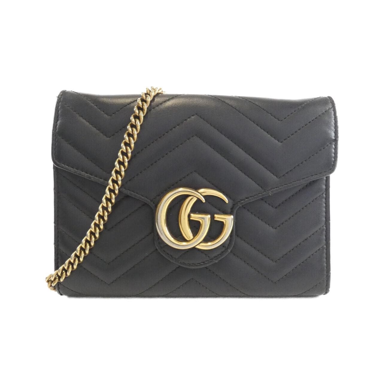 GUCCI Marmont 474575 DTD1T Shoulder Bag Leather Black