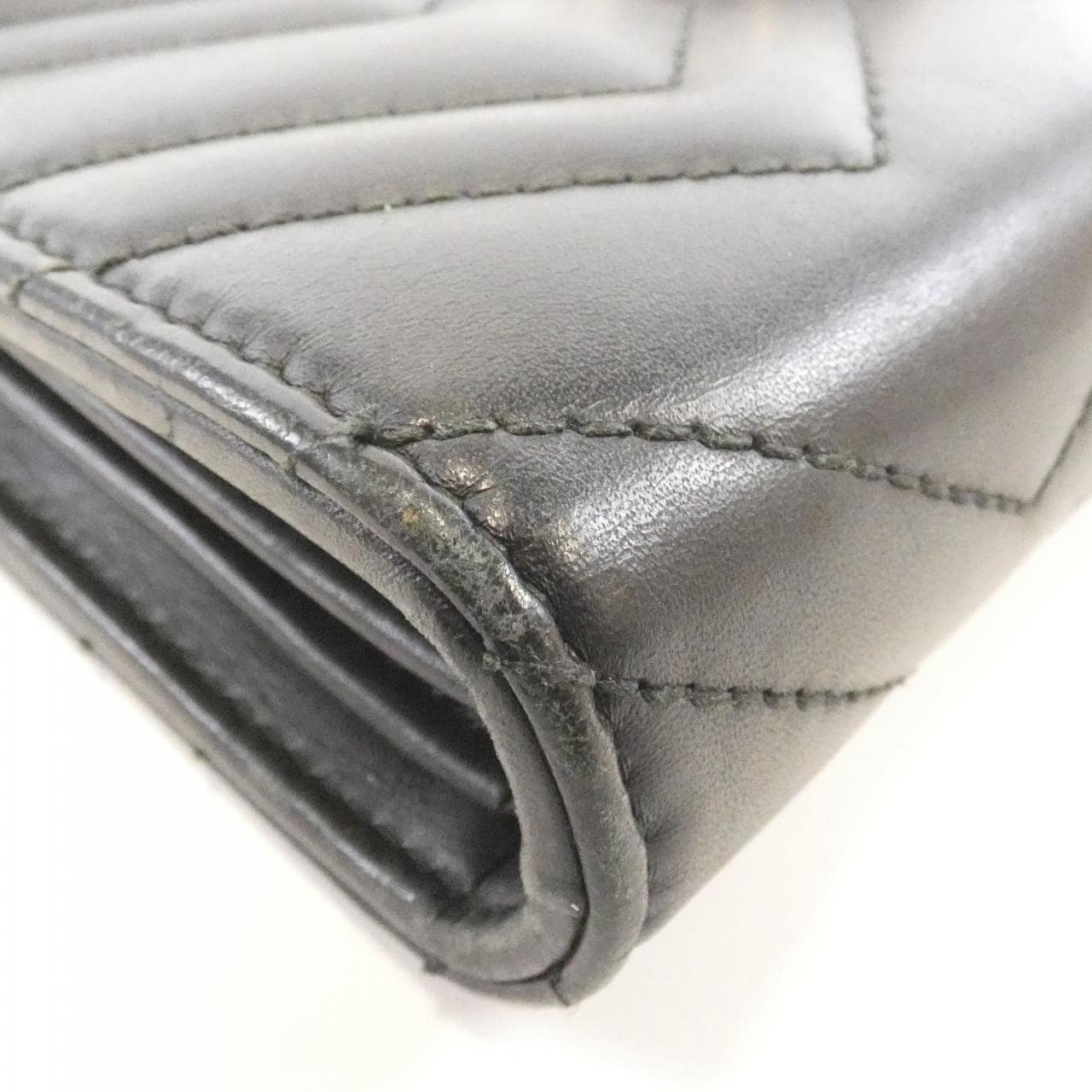 GUCCI Marmont 474575 DTD1T Shoulder Bag Leather 黑色 皮革 中古品B - 縮圖 3