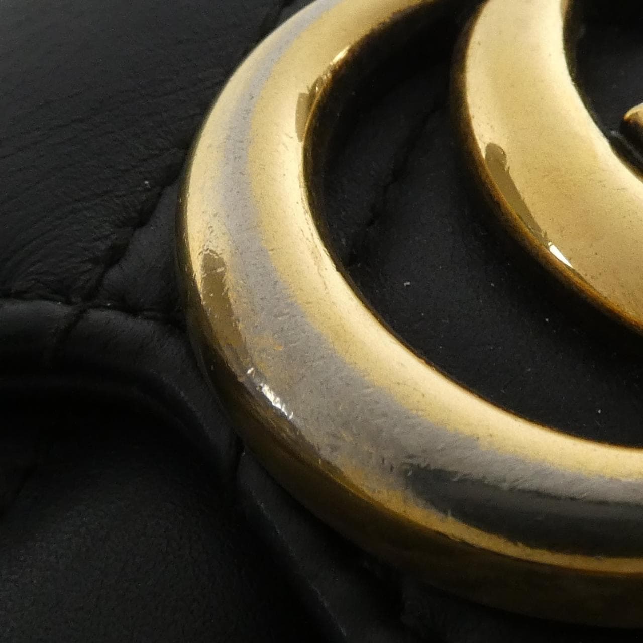 GUCCI Marmont 474575 DTD1T Shoulder Bag Leather 黑色 皮革 中古品B - 縮圖 4