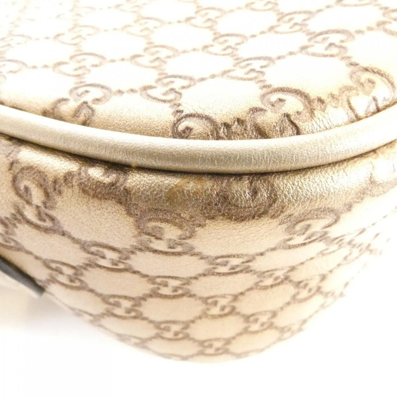 GUCCI 309538 Shoulder Leather 金色 皮革 中古品B - 縮圖 2